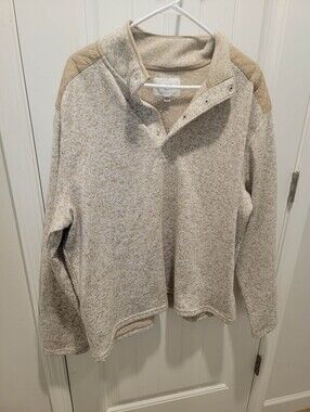 Goodfellow&Co Men's Big & Tall Sz XXL Cream & Tan Heathered Crew Neck Sweatshirt